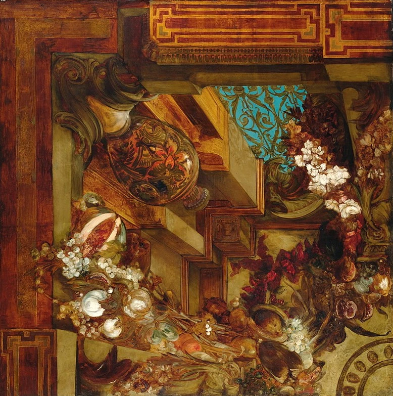 Notte e mattina, parte di un dipinto del soffitto in quattro parti per la sala da pranzo di Makart